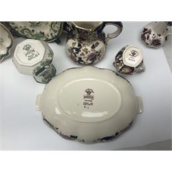 Collection of Masons Mandalay pattern, to include clock, covered vase, jugs, etc, and other Masons Chartreuse pattern items 