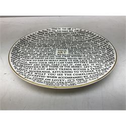 Grayson Perry RA (b.1960) 100% Art, 2020 fine china plate, with artist's seal printed to the base, produced for the York Art Gallery, D21.5cm