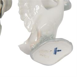 Ten Lladro figures, including Swan 5231, Friendship 1230, Geisha Girl 4989, Boy with Yacht etc 