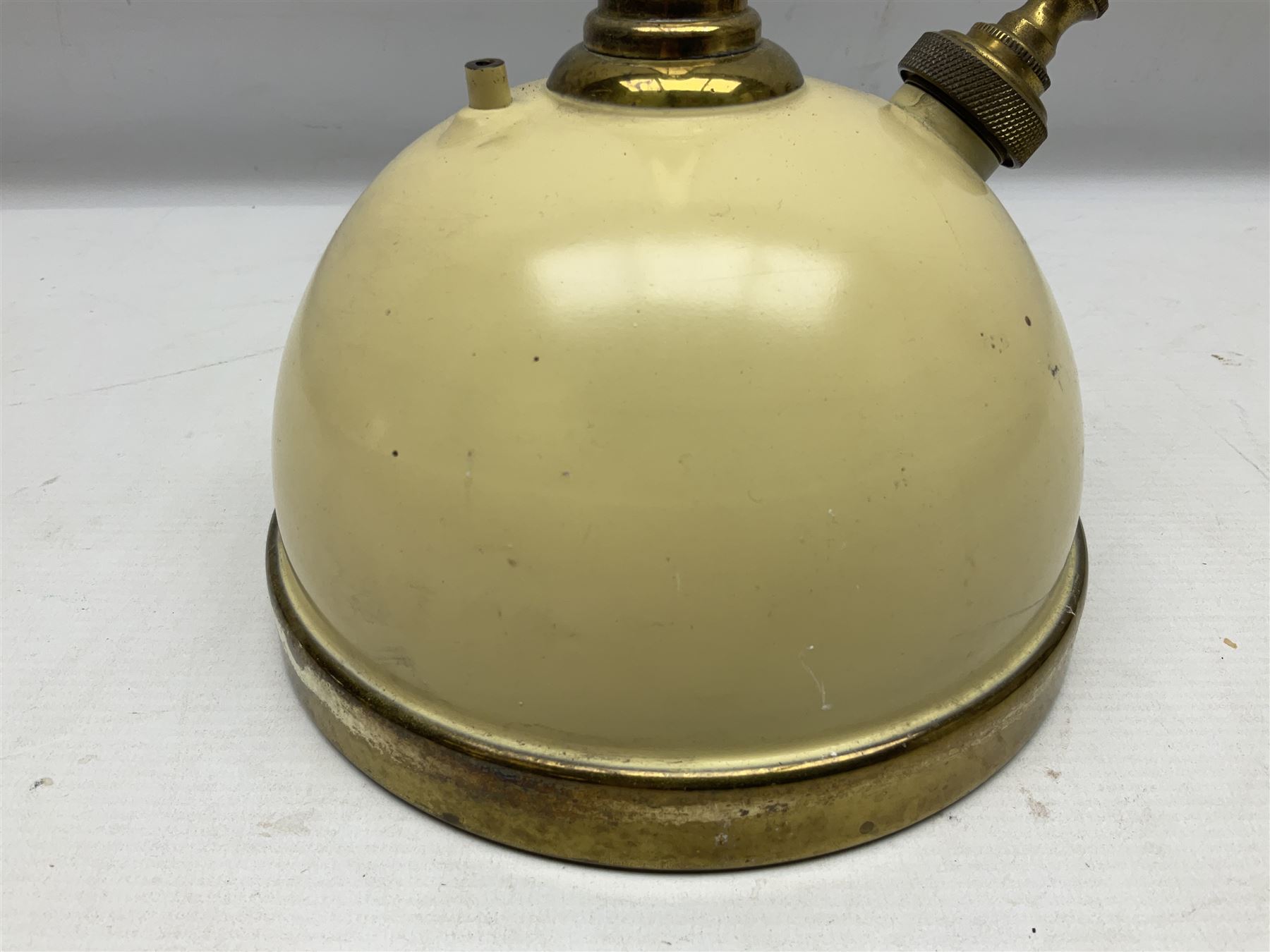 Mid century Tilley Table Model parffin lamp, with Tilley Durosil 182 glass globe shade, H53cm