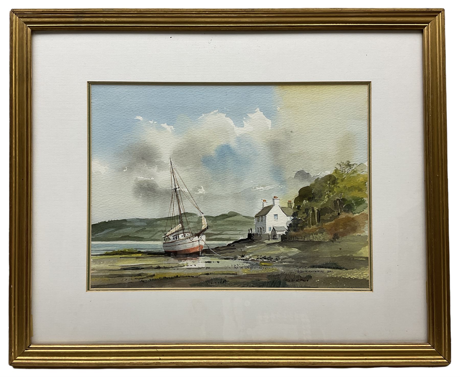 Alan Kirkpatrick (British 1929-): Beached Fishing Boat, watercolour signed and dated 2001, 27cm x 35cm