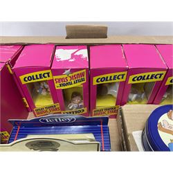 Collection of Tetley Tea collectibles to include sixteen 1:43 scale model cars from Lledo and Oxford Die-Cast with further Tetley Tea figures and tinned coaster set