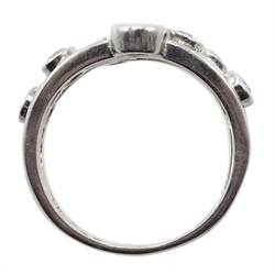 Silver multi cubic zirconia set ring 