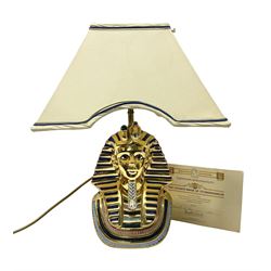 Minerva Collection The Golden Mask of Tutankhamun limited edition lamp: with certificate and shade, H46cm