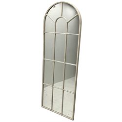 White finish metal garden window mirror