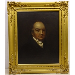  Head and Shoulder Portrait of a Gentleman, 19th century oil on canvas unsigned 59.5cm x 46.5cm in gilt frame  Providence: Originally from The New Hall, Hedon, East Yorkshire  