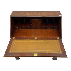 Bevan Funnell Reprodux - mahogany bureau, fall front above two short and three long drawers