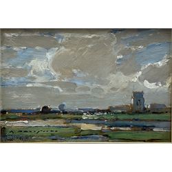 Kershaw Schofield (British 1872-1941): Yorkshire Landscape, oil on panel signed 15cm x 22cm