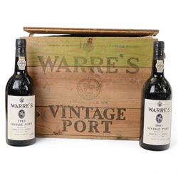 Warre's 1983 vintage port, 75cl unknown proof, twelve bottles, cased  