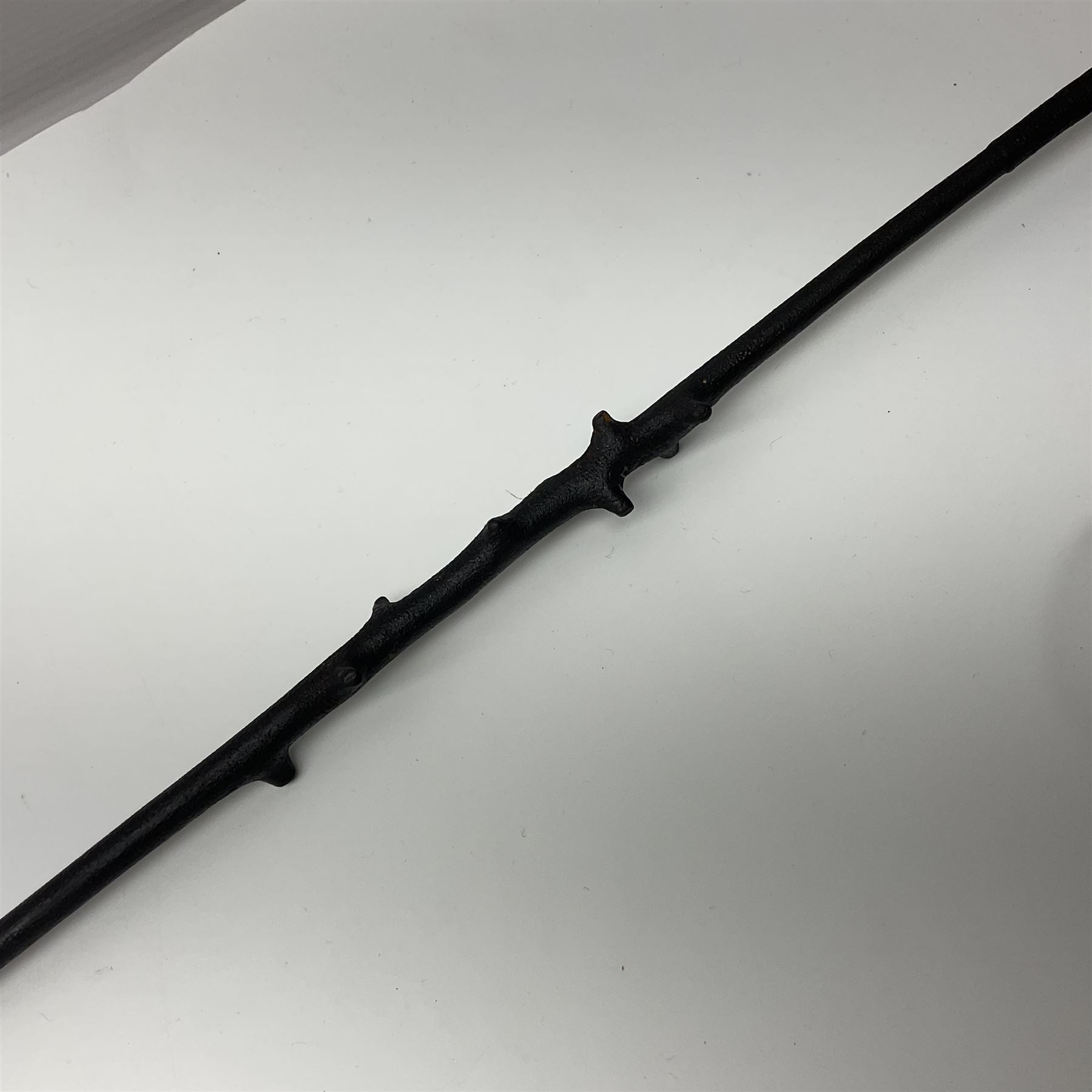 Victorian trap/coaching whip, principally in blackened thorn wood, with a silver cap engraved 'Marmaduke Furness Esquire Nov 1st 1904', hallmarked London 1900, makers mark AC, L173cm 