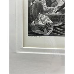 Monica Poole (British 1921-2003): 'Under Water', wood engraving signed and numbered 32/100 in pencil 23cm x 21cm