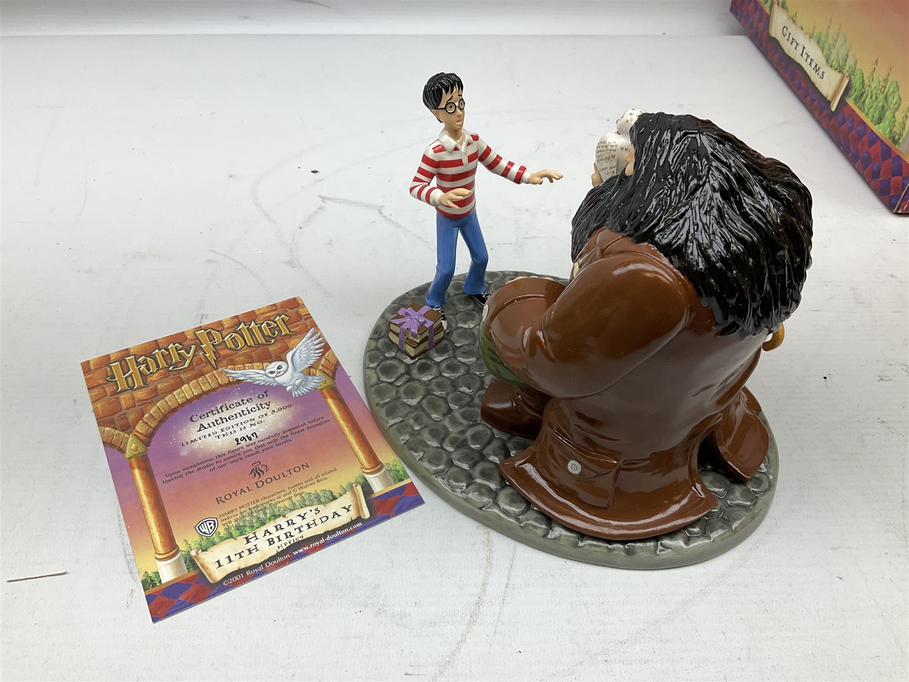 Three Royal Doulton limited edition Harry Potter groups - 'Harry's 11th Birthday' No.2967/5000; 'The Journey To Hogwarts' No.990/5000; and 'The Friendship Begins' No.3969/5000; all boxed with certificate (3)