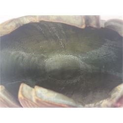 John Egerton (c1945-): studio pottery stoneware vase, decorated with fish and ammonites, H24cm