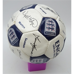  Leather souvenir football entitled 'England Official Signature Football' bearing facsimile autographs of David Beckham, Alan Shearer, Kevin Keegan, David Seaman, Steve McManaman etc  