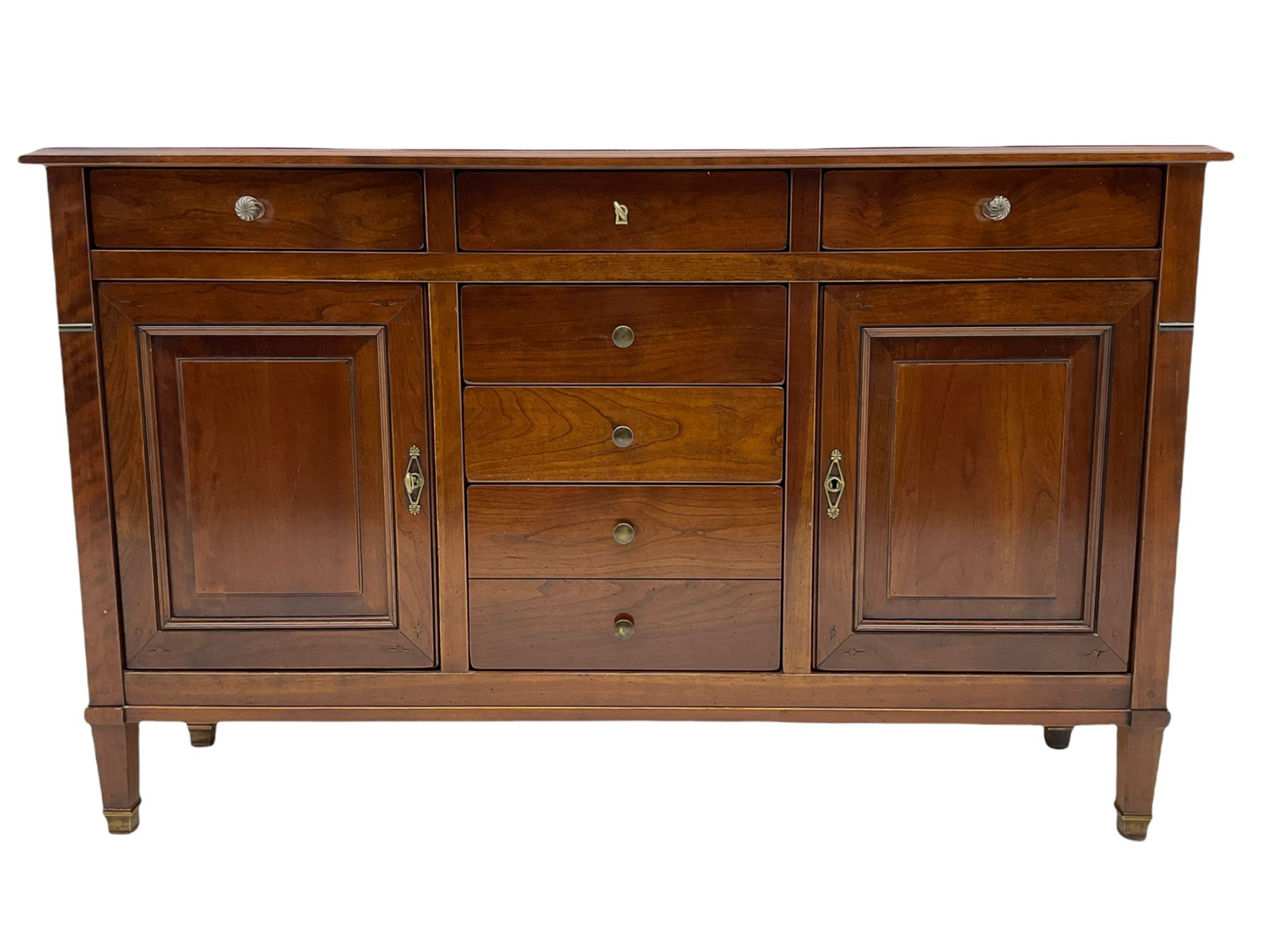 Grange Furniture cherry wood finish sideboard, moulded rectangular