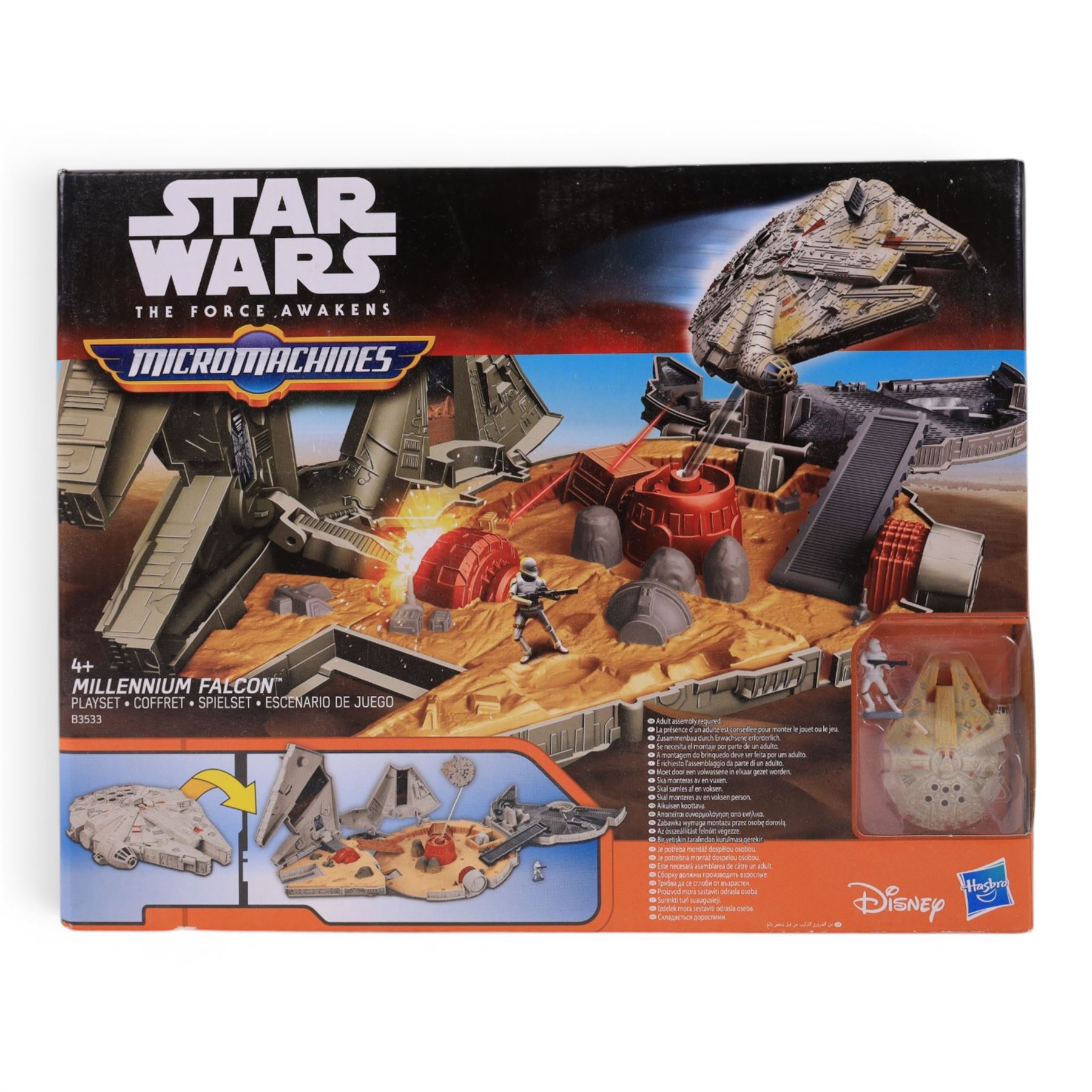 Hasbro Star Wars The Force Awakens models, comprising Poe Dameron Speeder Bike, three Millennium Falcons, including two Micromachines examples and a Force Link Starter Set, all boxed 