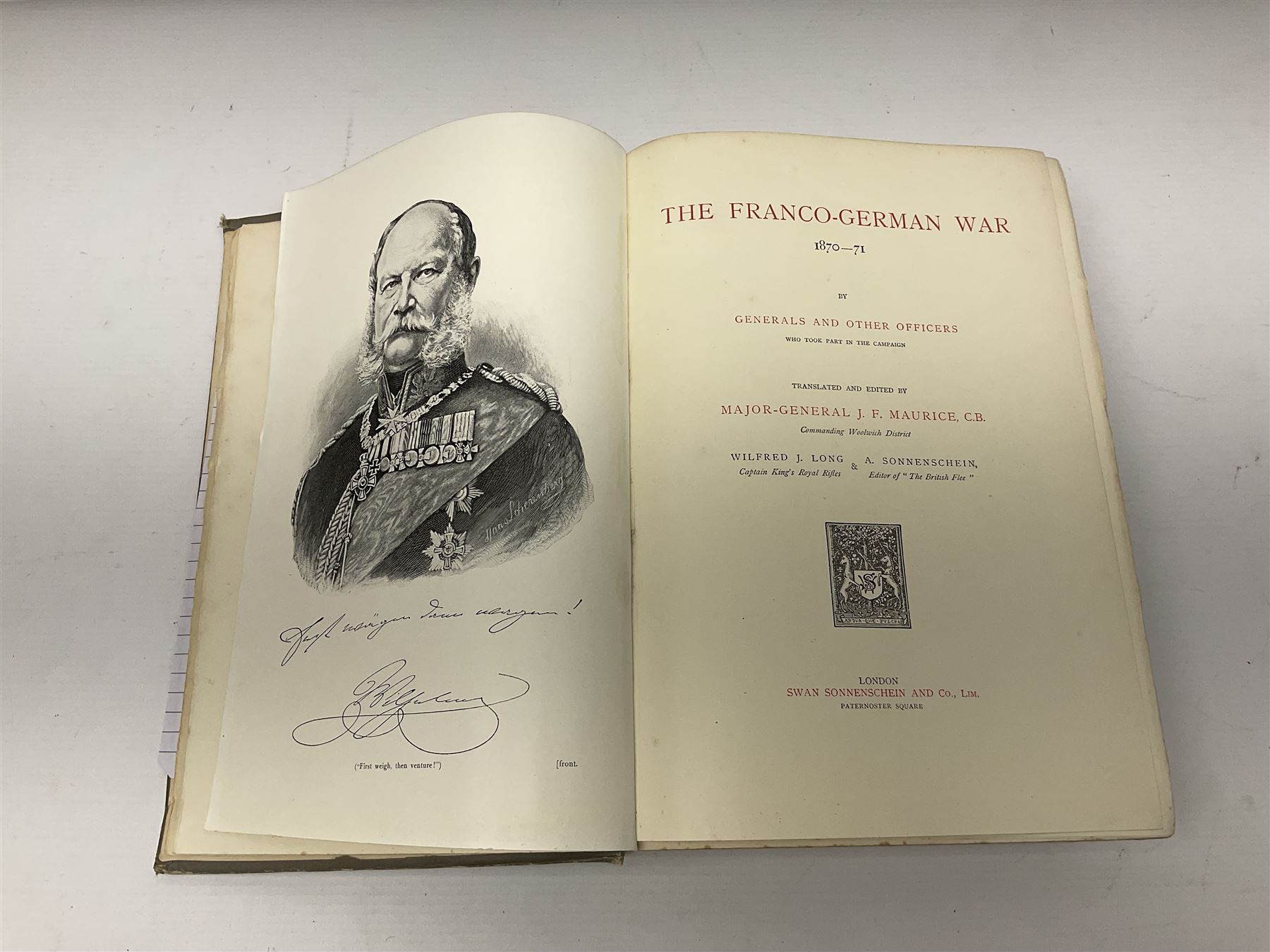 Scrap book of WWII maps, and Maurice, The Franco-German War, from the library of William Thomas, Baron Bolton