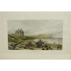  After John O'Connor (British 1830-1889): 'Scarborough', mid 19th century coloured engraving by Henry Adlard 36cm x 52cm after William Roxby Beverley, Modern Improvements Scarborough from the East Pier, lithograph pub. S W Theakston Scarborough 1845, 31cm x 39cm (2) mao1607  