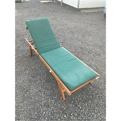 Teak lounger with cover - THIS LOT IS TO BE COLLECTED BY APPOINTMENT FROM DUGGLEBY STORAGE, GREAT HILL, EASTFIELD, SCARBOROUGH, YO11 3TX