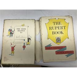 Collection of Vintage children's annuals, to include a number of Rupert the Bear examples dating from the 1940's, comprising 'The New Rupert Book' 1947, 'More Adventures of Rupert' 1947, 'A New Rupert Book' 1945, 'Rupert In More Adventures' 1944,  'More Rupert Adventures' 1943 and two examples of 'The Rupert Book' dated 1941 and 1948