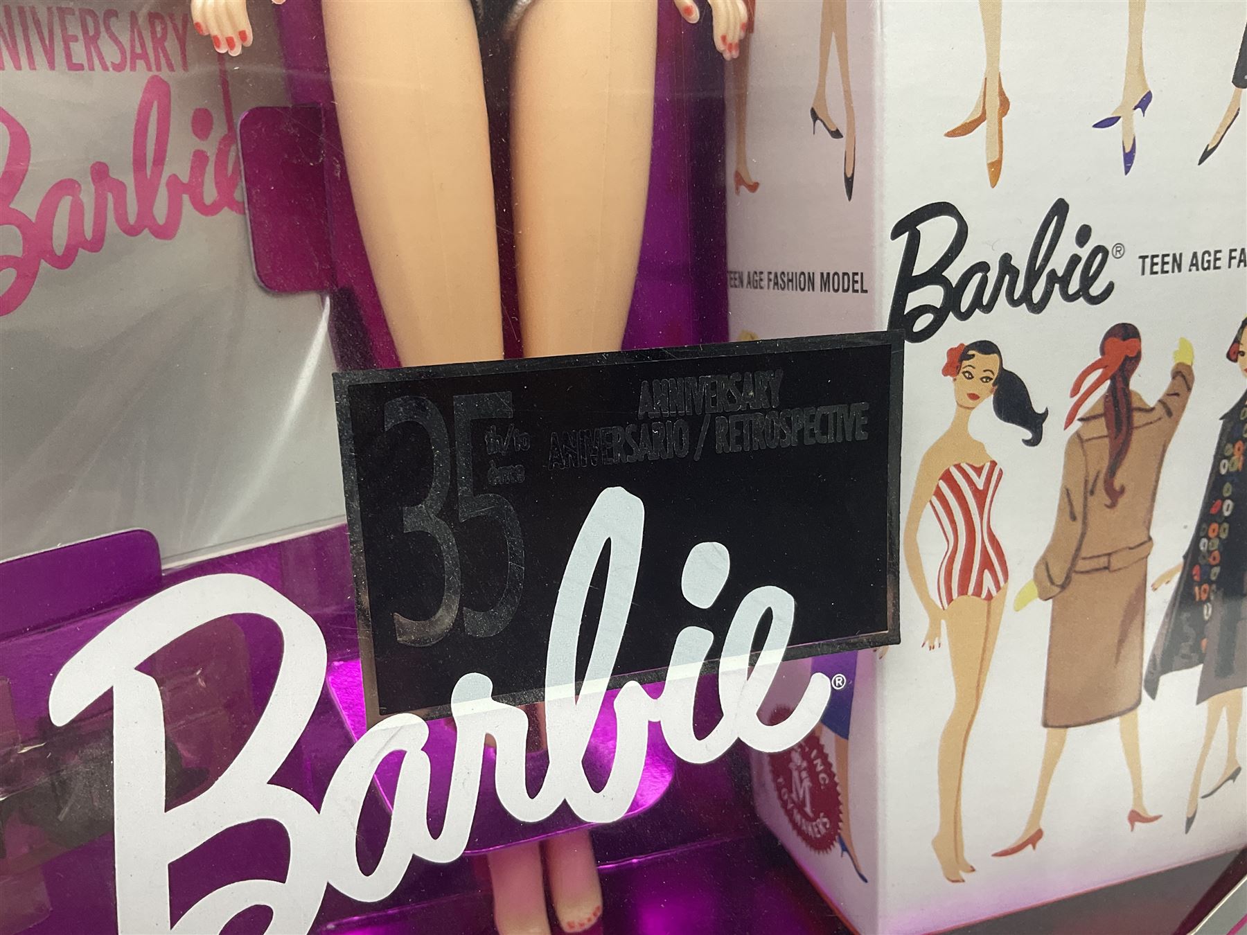 Barbie - 35th Anniversary fashion doll in factory sealed box; incomplete Magical Motorhome; three fashion doll horses; two Wardair flight attendant dolls; and Girl Guide doll with clothing and tent