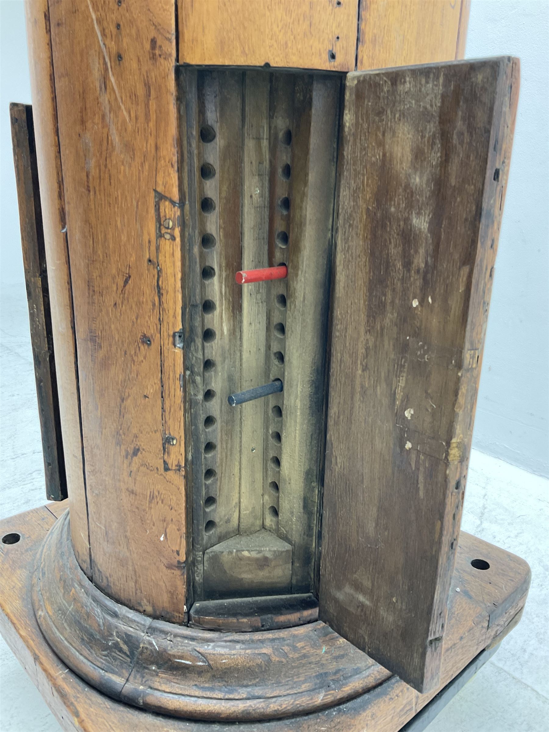 Early 20th century binnacle, with hood, gimballed compass and iron correctors, with brass plaque to the front marked 'The Dobbie McInnes patent Standard compass' 