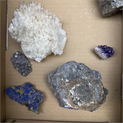 Large private collection of minerals and fossils including, Malachite, Azurite, Amethyst, agate, coprolite (fossilised excrement) etc 