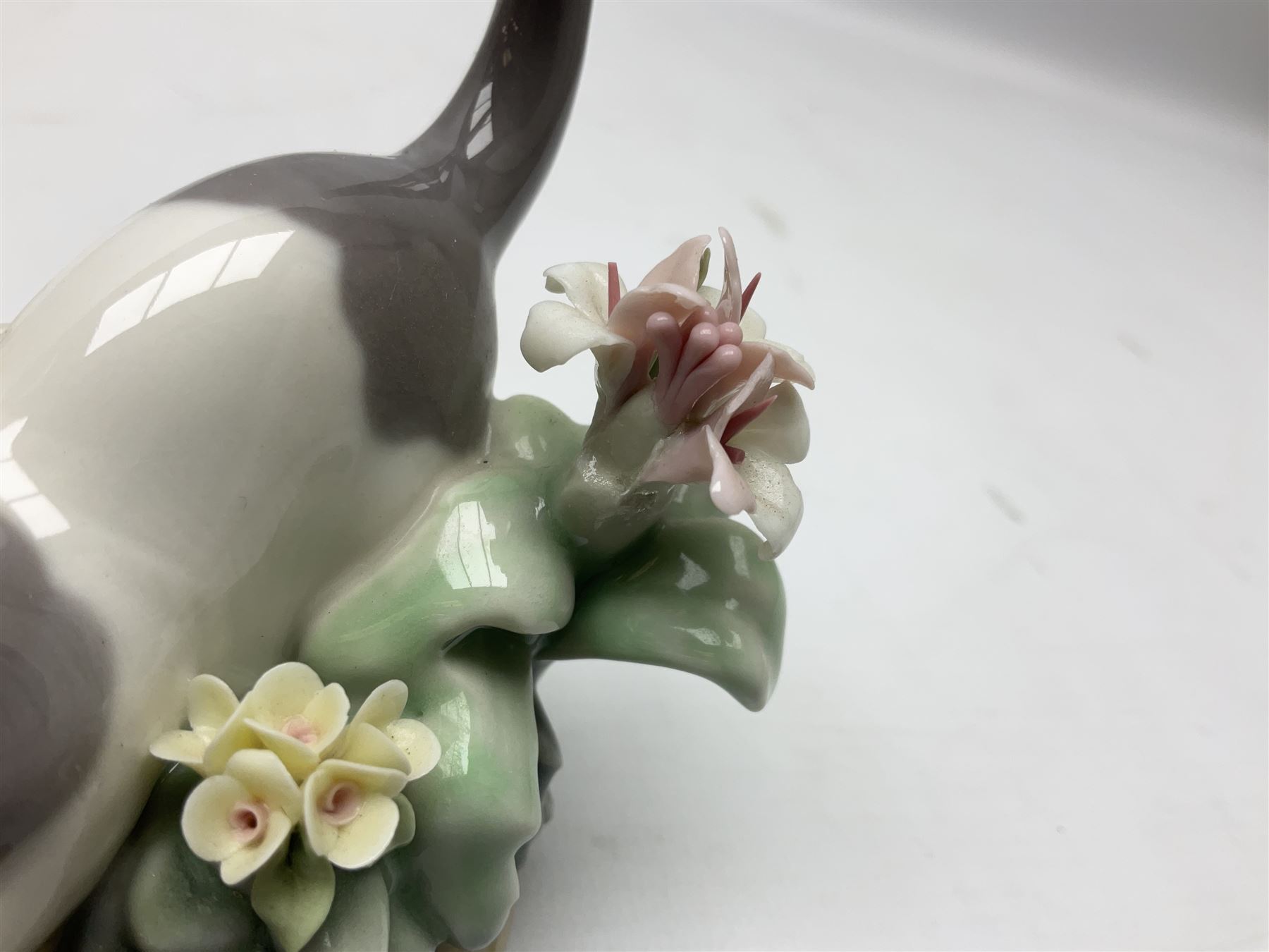 Six Lladro figures, comprising Naughty Dog no 4982, Best Friend 7620 and My Buddy no 7609, Kitty Confrontation no 1442, It Wasn't Me no 7672 and Rabbit Eating no 4772, three with original boxes, largest example H22cm