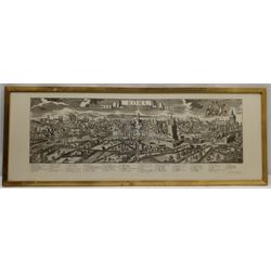 After Friedrich Bernhard Werner (German 1690-1776): 'Roma', 20th century panoramic engraving 31cm x 86cm