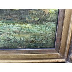 William Greaves (British 1852-1938): Children Playing in the River Wharfe, oil on canvas signed and dated 1910, 30cm x 40cm