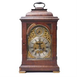 18th century twin fusee bracket clock with recoil anchor escapement the steel and brass di...