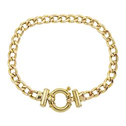 9ct gold curb link bracelet, with spring loaded clasp, hallmarked, approx 8.7gm