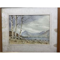 Collection of four early 20th century watercolours depicting country and lake scenes variously signed and dated including Norman Jackson with one print max 25cm x 43cm (5)