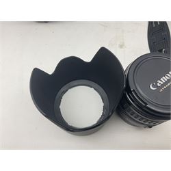 Canon EOS 5D camera body, with 'Tamron SP 70-300mm F/4-5.6 lens, and accessories, together with soft case