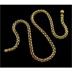 18ct gold foxtail link necklace, with ball clasp, London 1998, approx 92.27gm