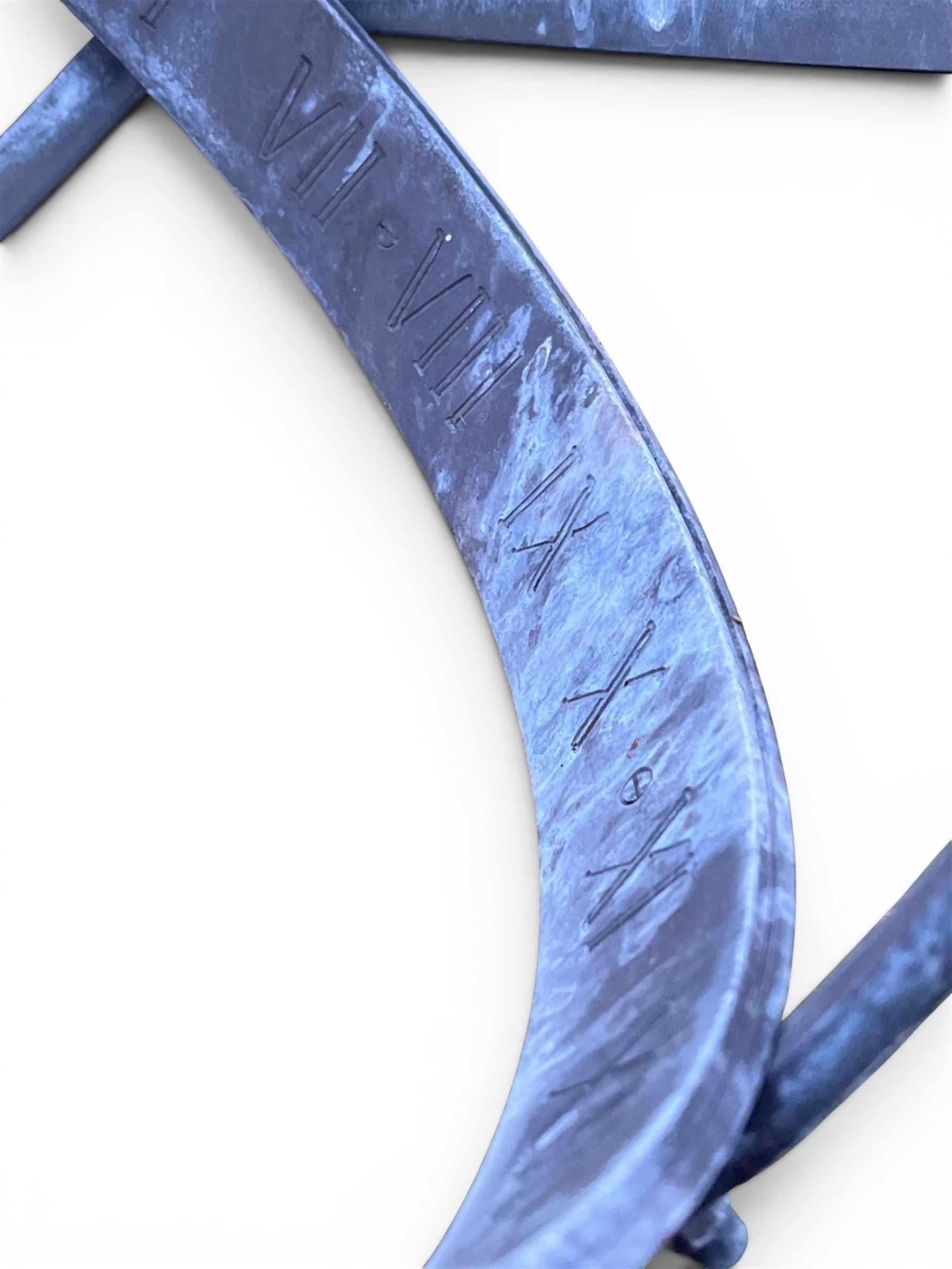 Impressive Haddon stone armillary sundial, raised on column pedestal with octagonal base, seated on weathered sectional plinth, measurements without plinth.
Plinth: 140cm x 140cm