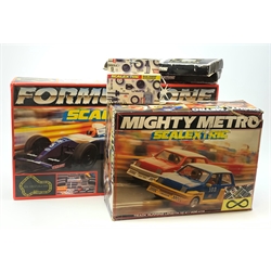 Scalextric - Formula One set and Mighty Metro set, both boxed; two boxes of extra track; and box of Race Tuning Accessories