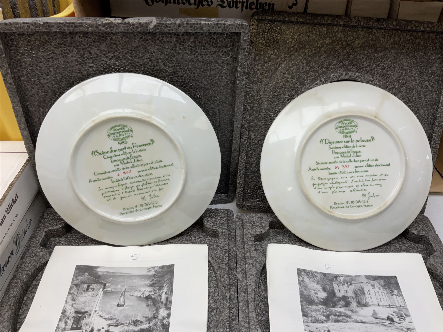 Twenty-three Bradford Exchange collector's plates with boxes and certificates, including Une Journee au bord de l'eau, wehrhaftes vischering, Vieux moulin a eau en Alsace etc 