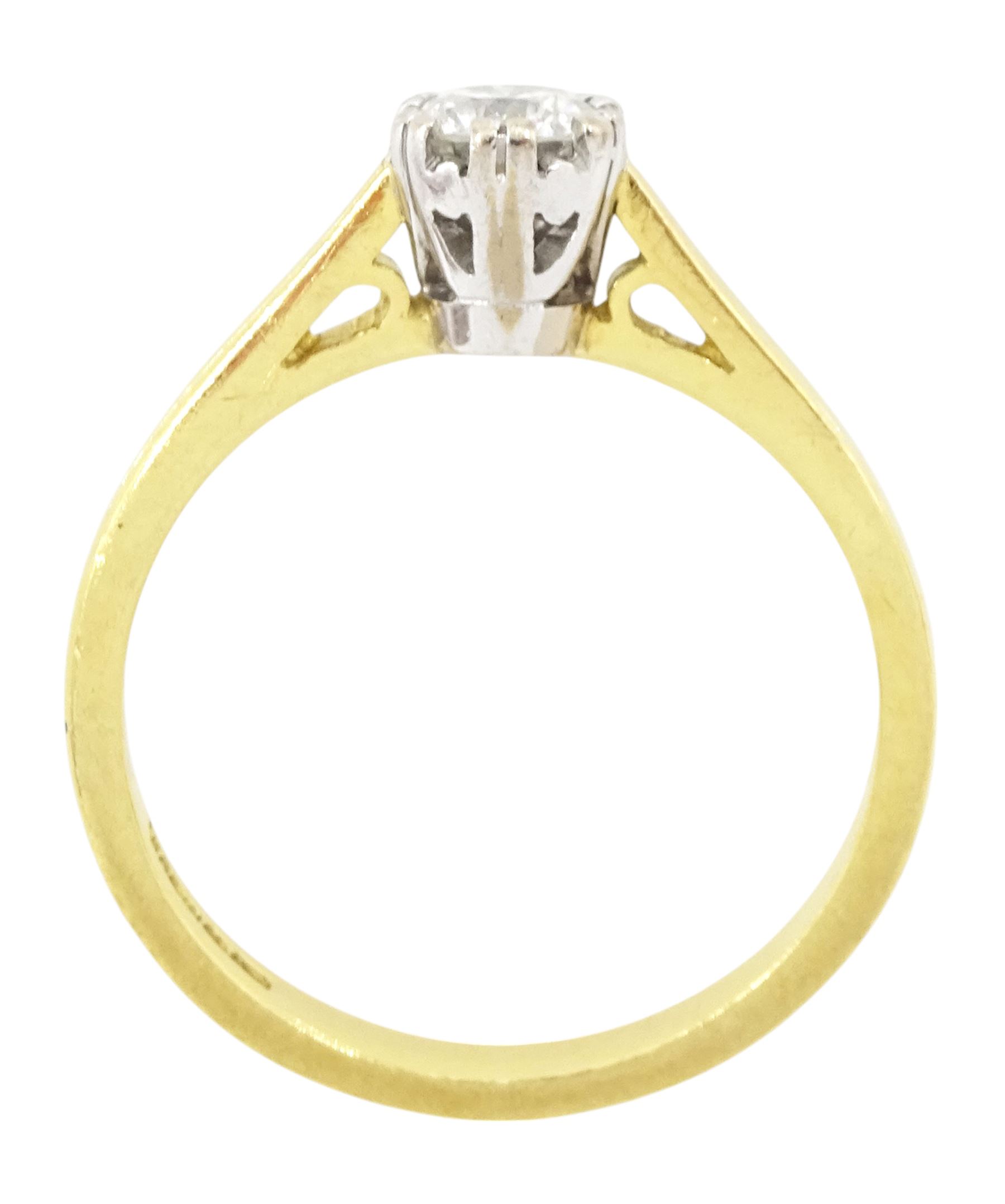 18ct gold single stone round brilliant cut diamond ring, hallmarked, diamond 0.33 carat