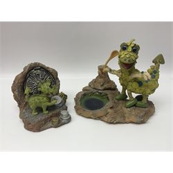 Eleven Robert Harrop figures from various collections, comprising limited edition The Trumpton Fire Engine Musical Box CGMB8 no. 359/1000, The Dragon from the Red Knight BN09, Bulldog Fireman DP165, Pointer Fire Chief DP184, Dalmatian New York Fire Fighter DP234, Dalmatian Fire Fighter DP191; Desperate Dan ‘Fireman Dan’ BDS11, Cuthbert CG13, Pugh (Clarinet) CG70, The Soup Dragon CL05 and Baby Dragon CL06