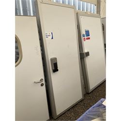 Walk in fridge/freezer insulated door, lockable with hinges and key - THIS LOT IS TO BE COLLECTED BY APPOINTMENT FROM DUGGLEBY STORAGE, GREAT HILL, EASTFIELD, SCARBOROUGH, YO11 3TX