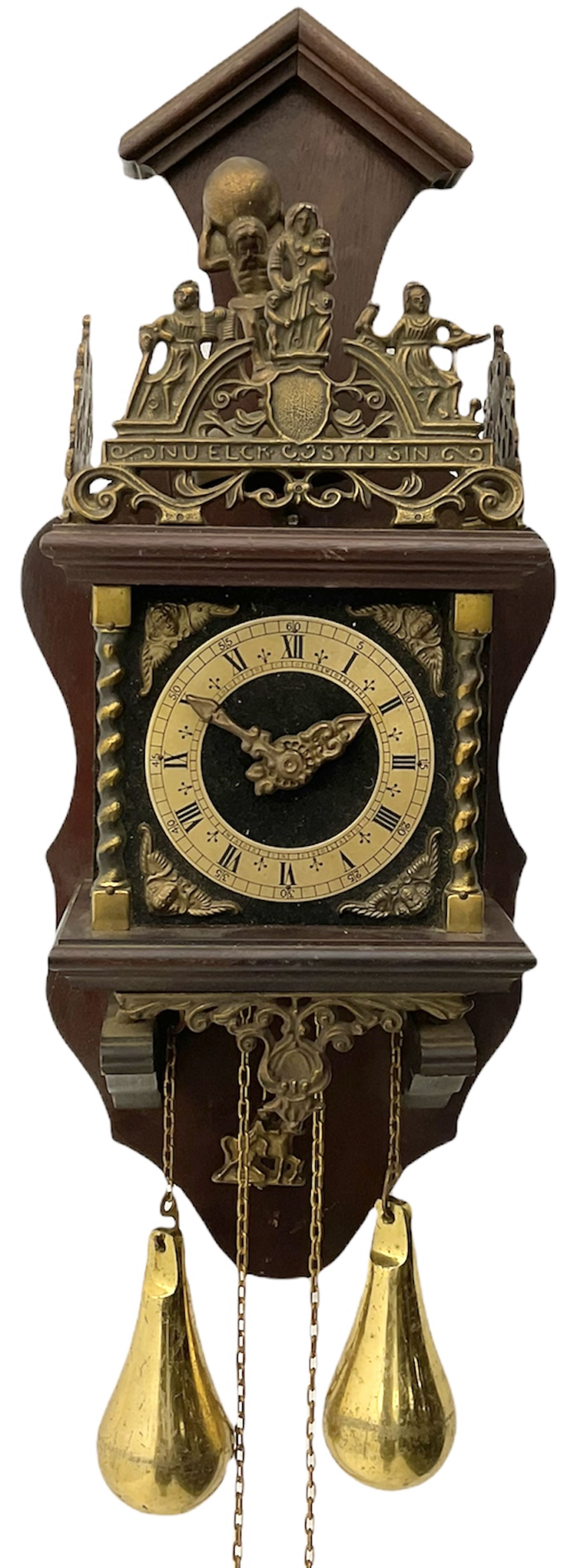 20th century Dutch style Zaanse Zaandam wall clock with a German eight