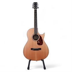 Jean Larrivee Tommy Emmanuel signature model C-03R TE acoustic guitar,  serial no. 136610, Florentine cutaway in satin finish, with sitka spruce top, east Indian rosewood back/sides, ebony head face, fretboard and bridge and bone nut and saddle, the  timbers hand selected and interior label signed by Tommy Emmanuel, contained within original Larivee hard case with black plush interior