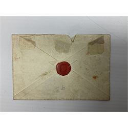 Queen Victoria penny black stamp on cover, red MX cancel