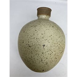 David Lloyd Jones (1928-1994): Stoneware vase of globular form with speckled glaze and impressed LJ seal mark, H29cm