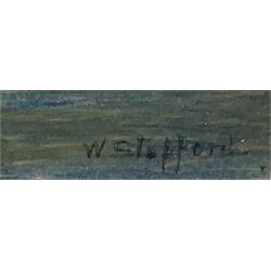 William Henry Stopford (Irish 1842-1890): 'Natural Arch between the Cliffs at Flamborough Head' with Children Fishing, watercolour signed, titled verso 33cm x 49cm