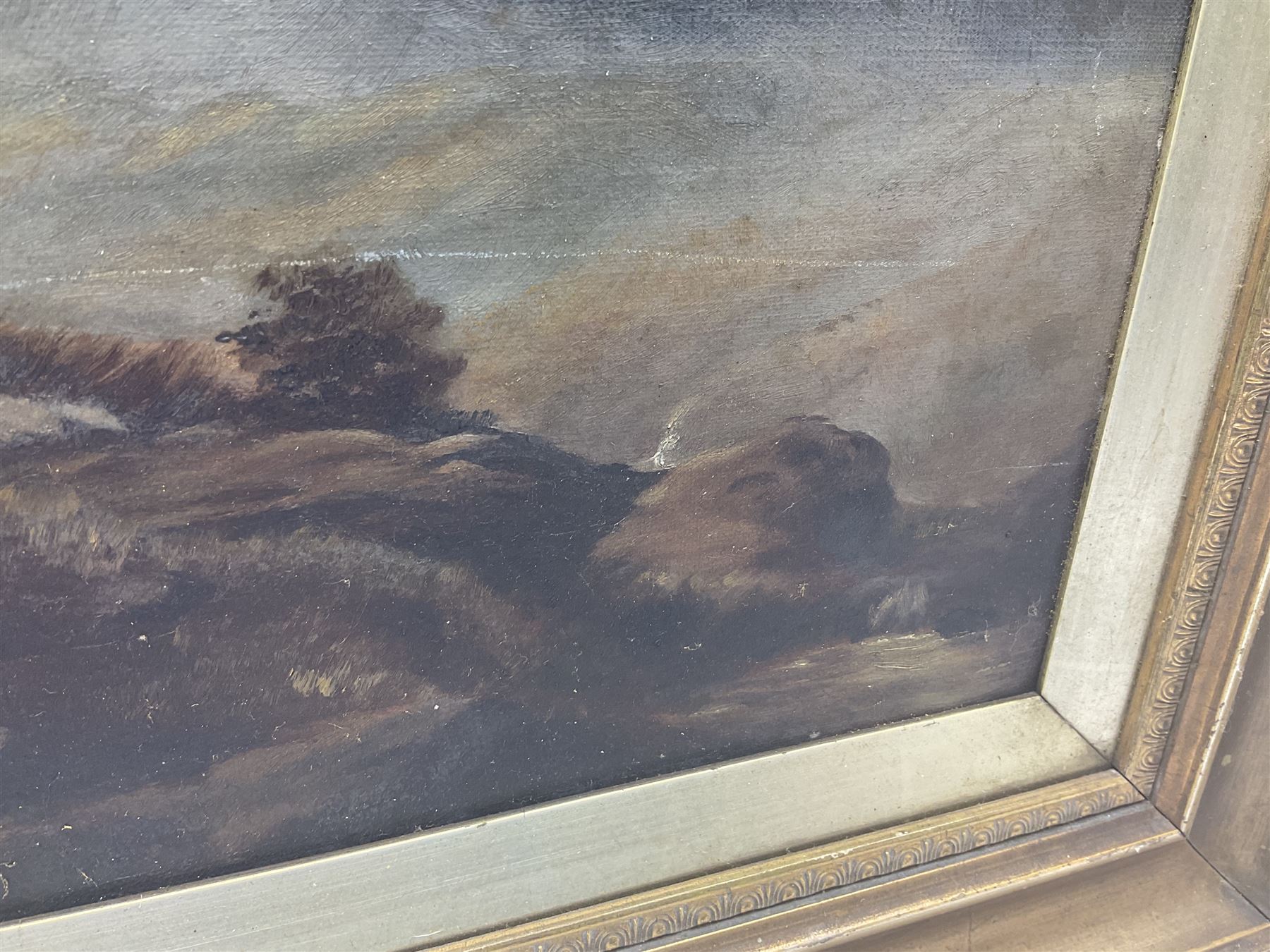 English School (19th/20th century): Rocky Stream, oil on canvas unsigned 25cm x 39cm