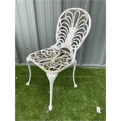 Cast aluminium circular garden table and four chairs - THIS LOT IS TO BE COLLECTED BY APPOINTMENT FROM DUGGLEBY STORAGE, GREAT HILL, EASTFIELD, SCARBOROUGH, YO11 3TX