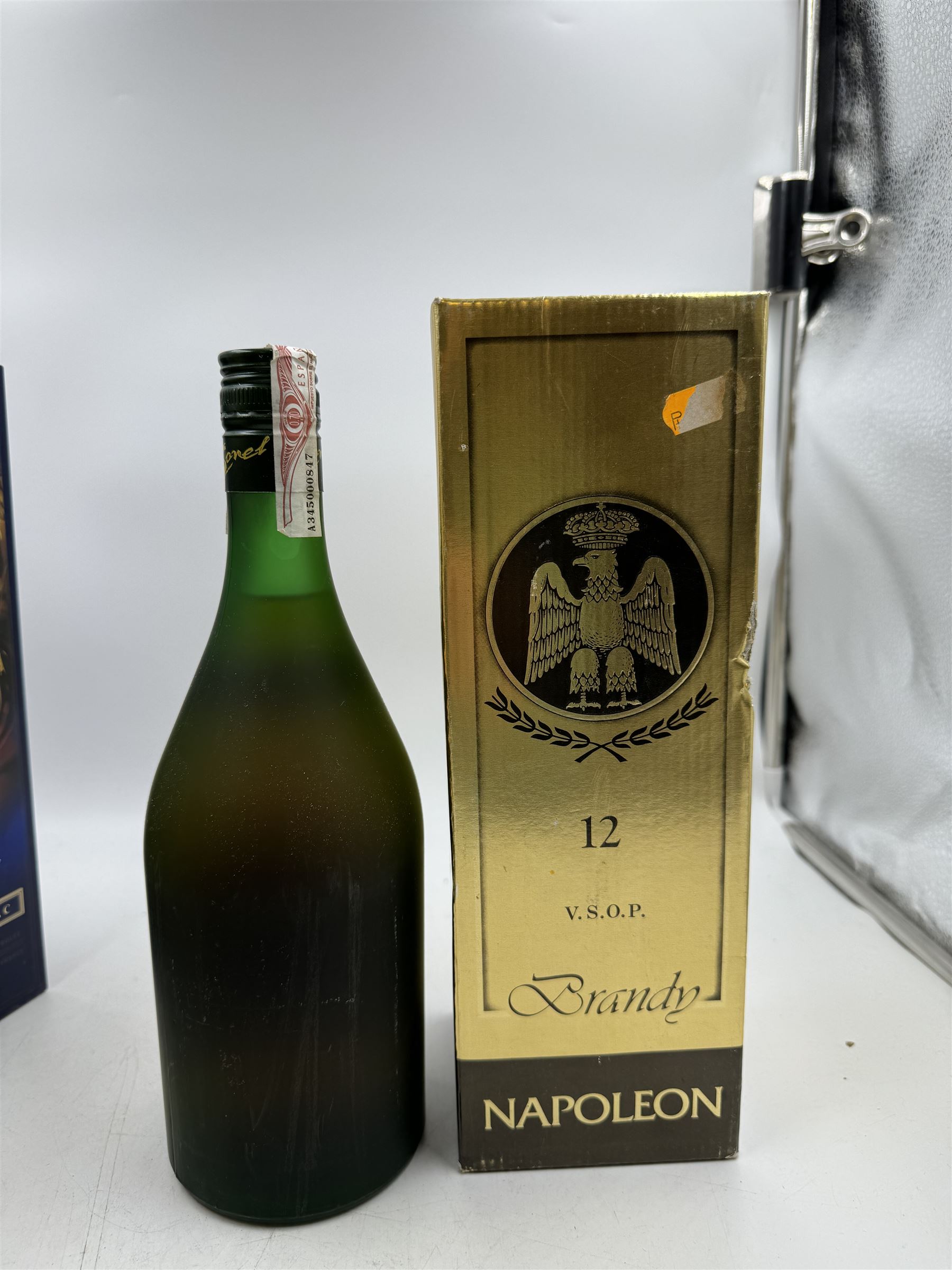 Mixed alcohol; Napoleon V.S.O.P brandy, Remy Martin V.S Grand Cru cognac and Martel VS cognac, various contents and proof (3)