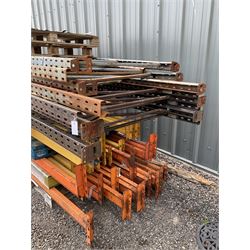 Steel industrial pallet racking, nine uprights and quantity of various size beams  - THIS LOT IS TO BE COLLECTED BY APPOINTMENT FROM DUGGLEBY STORAGE, GREAT HILL, EASTFIELD, SCARBOROUGH, YO11 3TX